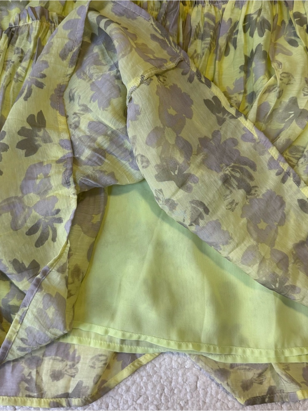 NWT ASTR the label Kaylani Floral Yellow Maxi Dress Off Shoulder Size Medium - Picture 7 of 13